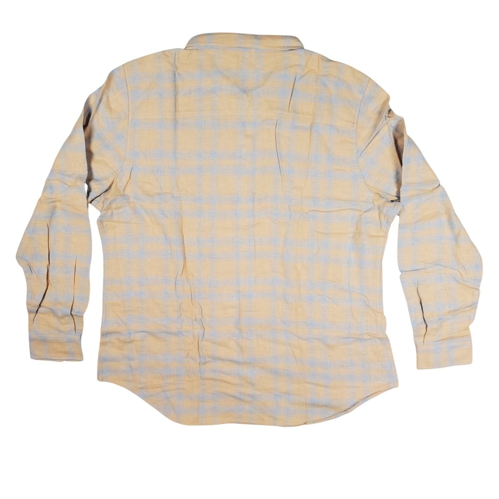 Wildfang Essential Long Sleeve Flannel Button Up Shirt Women XL Yellow Plaid Y2K - Picture 3 of 10